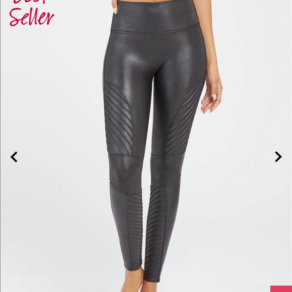 Spanx Moto faux leather leggings. Size small